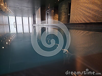 Stillness of a luxury swimming pool Stock Photo