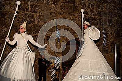 Stilt artitst walk during a performance Editorial Stock Photo