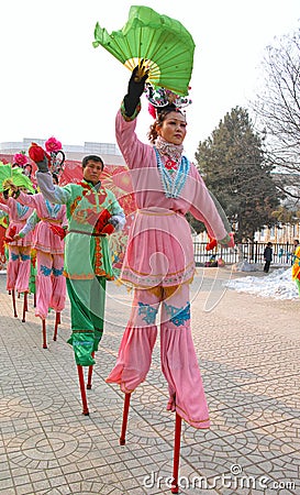 Stilt dance Editorial Stock Photo