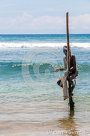 The Stilt Fishermen of Galle Editorial Stock Photo