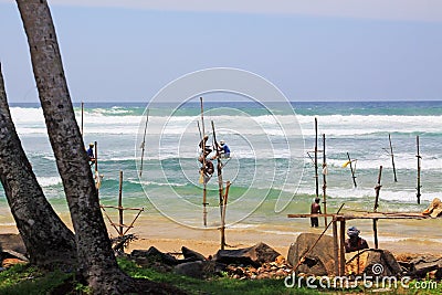 The Stilt Fishermen of Sri Lanka Editorial Stock Photo