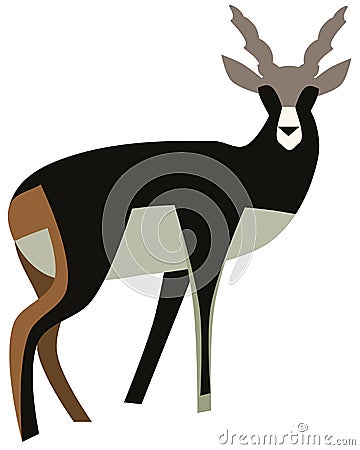 Stilyzed colorful antelope Vector Illustration