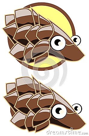 Stilyzed pangolin isolated Vector Illustration