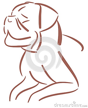 Stilyzed silhouette of bulldog isolated Vector Illustration