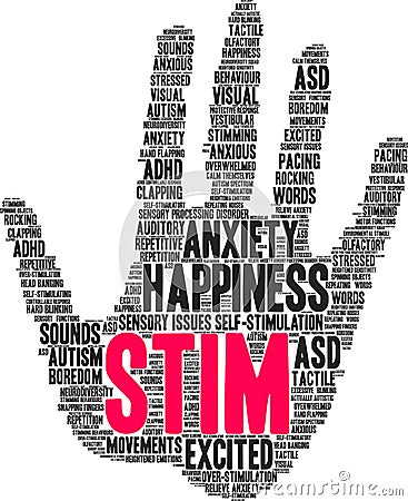 Stim Word Cloud Vector Illustration