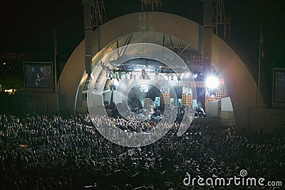 Sting performing at the newly renovated Hollywood Bowl, Hollywood, California Editorial Stock Photo