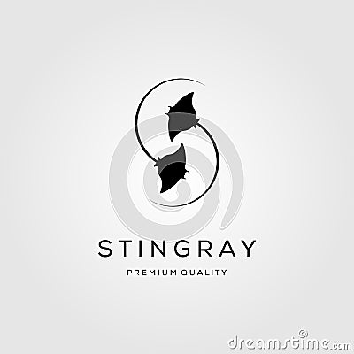 Stingray letter s initial logo design silhouette vector illustration Vector Illustration