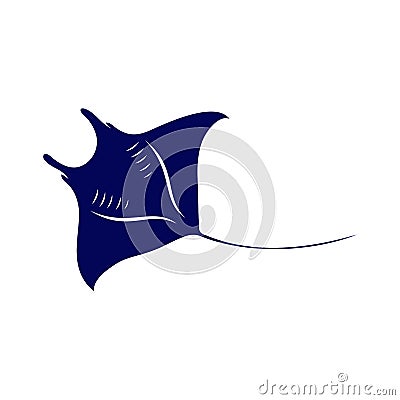 Stingray logo design vector template. Silhouette of Stingray design illustration Vector Illustration