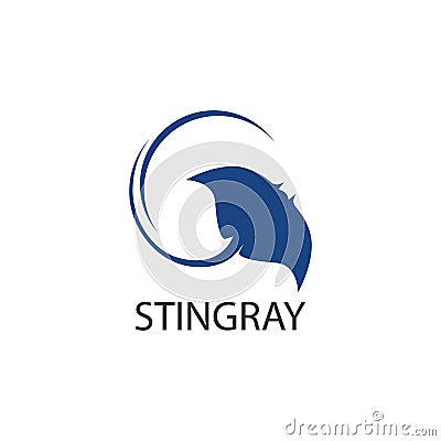 Stingray logo ilustration vector flat design Vector Illustration