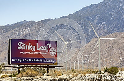 Stinky Leaf Cannabis Billboard Editorial Stock Photo