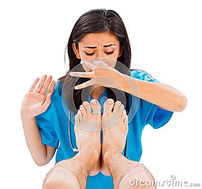 Stinky Male Feet Stock Photo