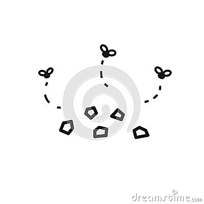 Stinky trash line icon. Clipart image Vector Illustration