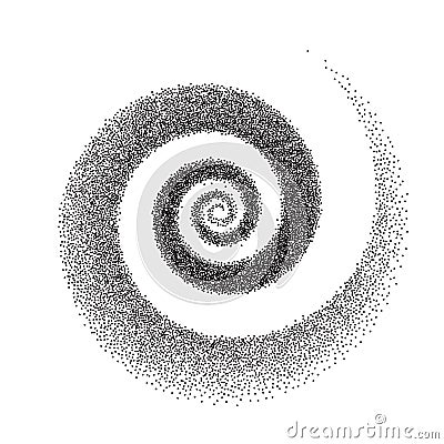 Stipple dots effect abstract spiral background. Vector Illustration