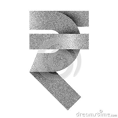 Stippled Indian Rupee sign icon. INR currency symbol. Vector illustration Vector Illustration