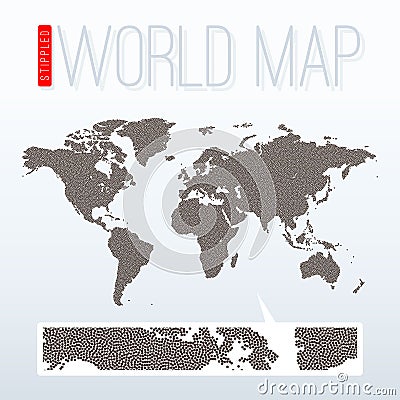 Stippled world map Vector Illustration