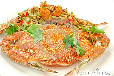 Stir-Fried crab Stock Photo