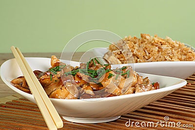 Stir fried duck in plum sauce Stock Photo