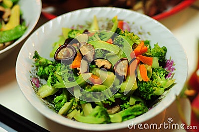 Stir fried mixed vegetables dish Stock Photo