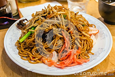 Stir fried noodles, Yakisoba Stock Photo