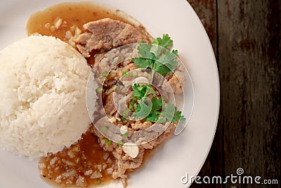 Stir-Fried Pork Mixed with Garlic ii Stock Photo