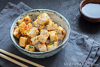 Stir Fried Tofu Stock Photo