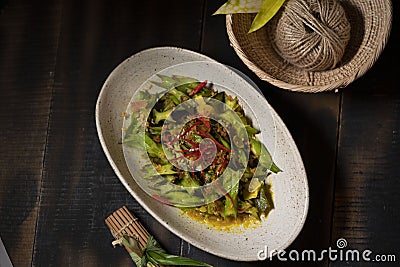 Stir Fried Winged Bean Stock Photo