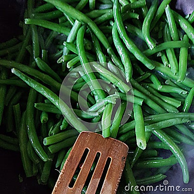 Stir fry greenbeans fresh vegetables Stock Photo