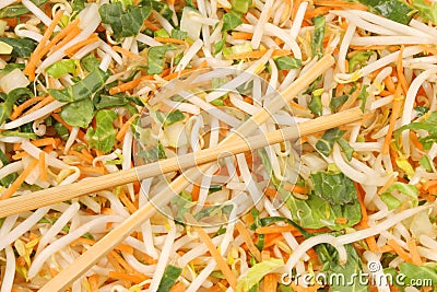 Stir fry vegetables and chop sticks Stock Photo