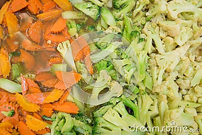 Stir Fry Vegetables With Oyster Sauce Stock Photo