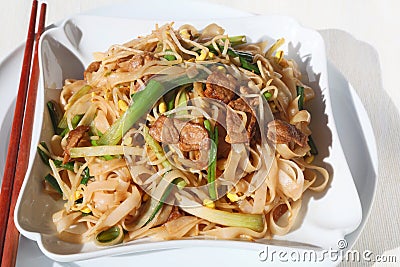 Stir rice noodles Stock Photo