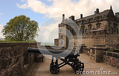 Stirling castle canon Stock Photo