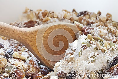 Stirring Healthy Ingredients Close Up Stock Photo