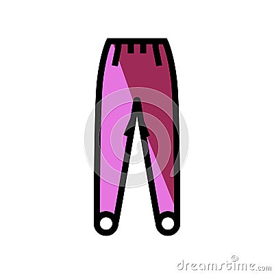 stirrup pants apparel color icon vector illustration Cartoon Illustration