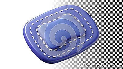 Stitched patch icon, fabric element for design and craft themes png transparent image Generative AI Stock Photo