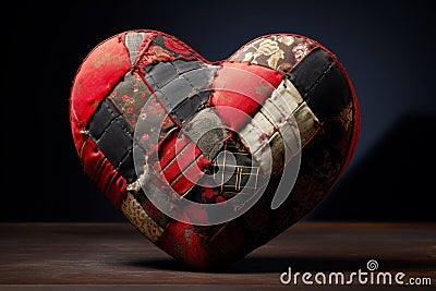 Stitched Patchwork Heart Stock Photo