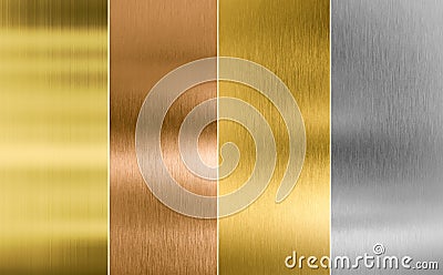 Stitched silver, gold and bronze metal texture Stock Photo