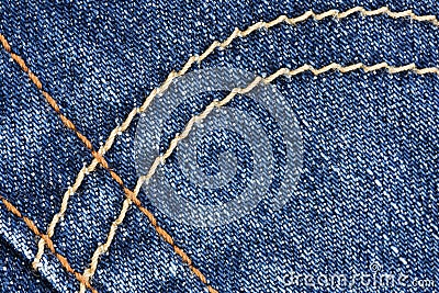 Stitching Detail On Blue Denim Jeans Stock Images - Image: 15562574