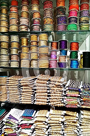 Stitching thread shop Stock Photo