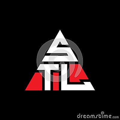 STL triangle letter logo design with triangle shape. STL triangle logo design monogram. STL triangle vector logo template with red Vector Illustration