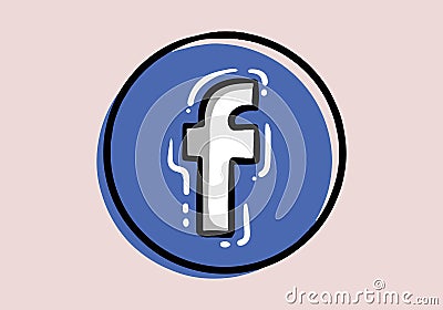 Facebook - button for social media, phone icon symbol logo of Facebook. Vector Illustration