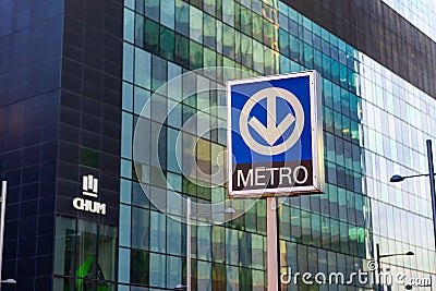 STM metro sign on building backdrop Editorial Stock Photo