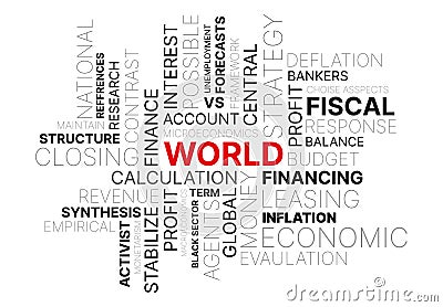 Macroeconomist wordcloud tagcloud cloud tag word finance financial global inflation Economics and finance tags cloud for design Stock Photo