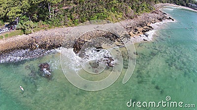 Stock aerial picture image of Lone Surfer Noosa Stock Photo