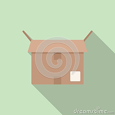 Stock box icon flat vector. Carton package Vector Illustration