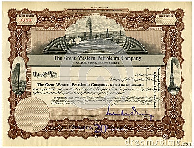 Stock Certificate Stock Photo