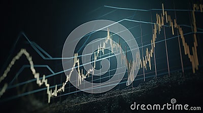 Stock chart growth curve graph uptrend chart. Generative ai Stock Photo