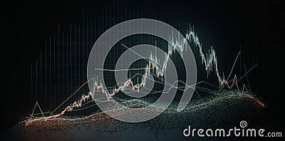 Stock chart growth curve graph uptrend chart. Generative ai Stock Photo