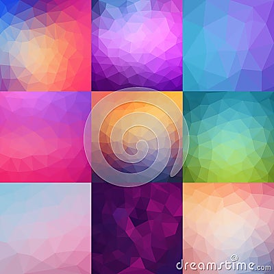 Stock Collection Colorful Polygon Background Vector Illustration