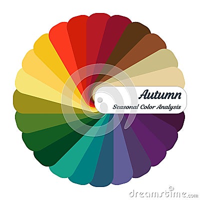 Stock color guide. Seasonal color analysis palette for autumn type. Type of female appearance Stock Photo