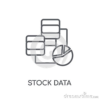 Stock data analysis linear icon. Modern outline Stock data analy Vector Illustration